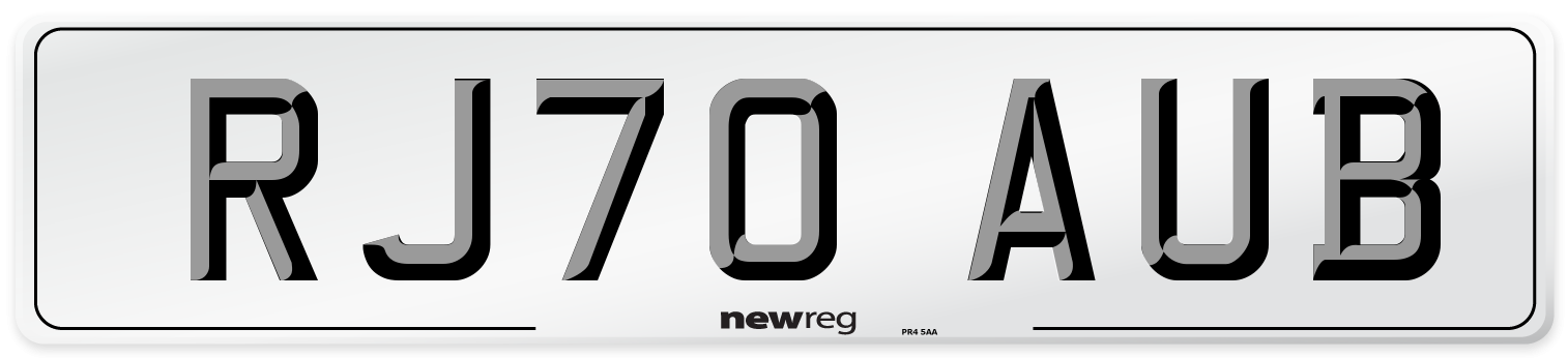 RJ70 AUB Number Plate from New Reg